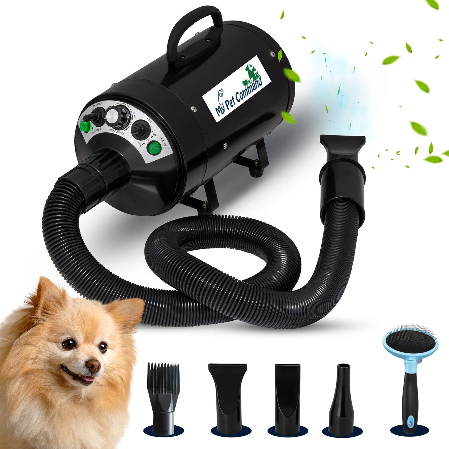 Dog Hair Dryer, Professional High Velocity Pet Blower, Adjustable Airflow