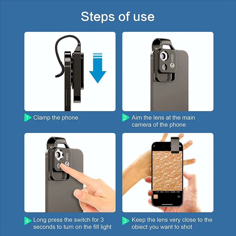 200X Pocket Microscope Lens for Phones3